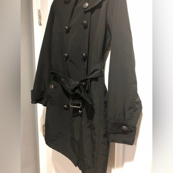 Burberry Brit Balmoral Black Double Breasted Wool Liner Belt Trench Coat Jacket! - Picture 8 of 12